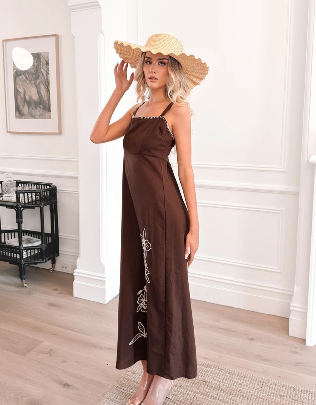 Esther & Co - Syvella Dress - Brown Floral