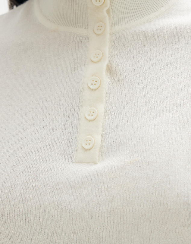 Minima Esenciales - Zoa Cotton Cashmere Funnel Neck Knit Top