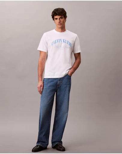 Calvin Klein Jeans - Terry Heritage Logo NYC Graphic Relaxed T-Shirt