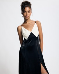 Lover - Margot Contrast Satin Maxi Dress