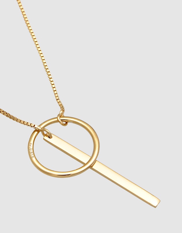 Elli Jewelry - Rod Pendant Y-Necklace in Gold-Plated 925 Silver