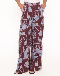 Petal & Pup - Aine Wide Leg Tailored Pant - Burgundy Floral
