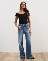 Atmos&Here - Ophelia Cross Off Shoulder Mesh Top