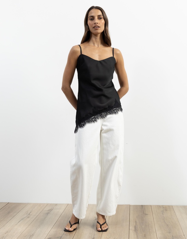 Atmos&Here - Leoni Asymmetric Lace Satin Cami