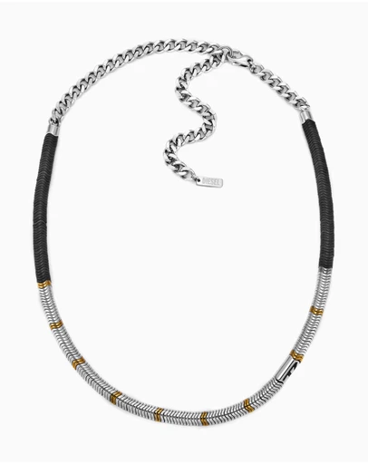 Diesel - D Logo Silver Tone Necklace