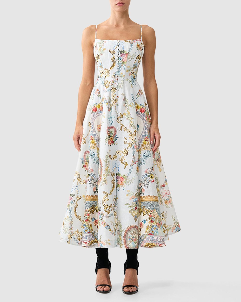 slim fit dress slacks Amoris T822 Short Midi A Line Cocktail Dress – The Dress Outlet main image 0