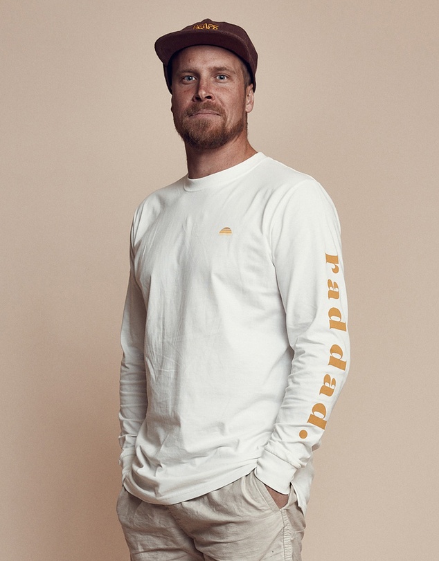 Banabae - Rad Dad Tonal Long Sleeve Tee - White
