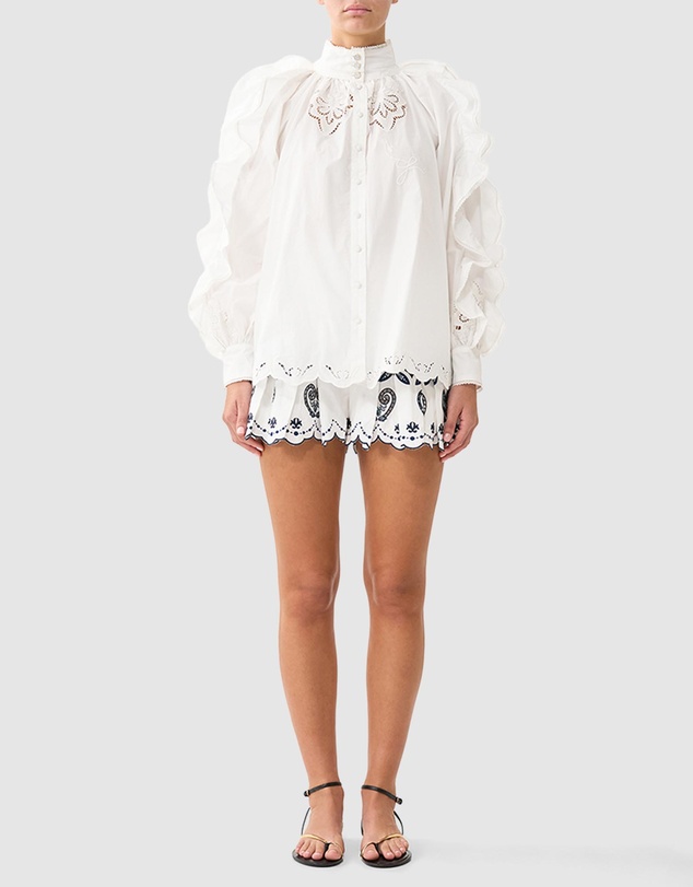 Camilla - Relaxed Blouse With Frill Sleeve Detail