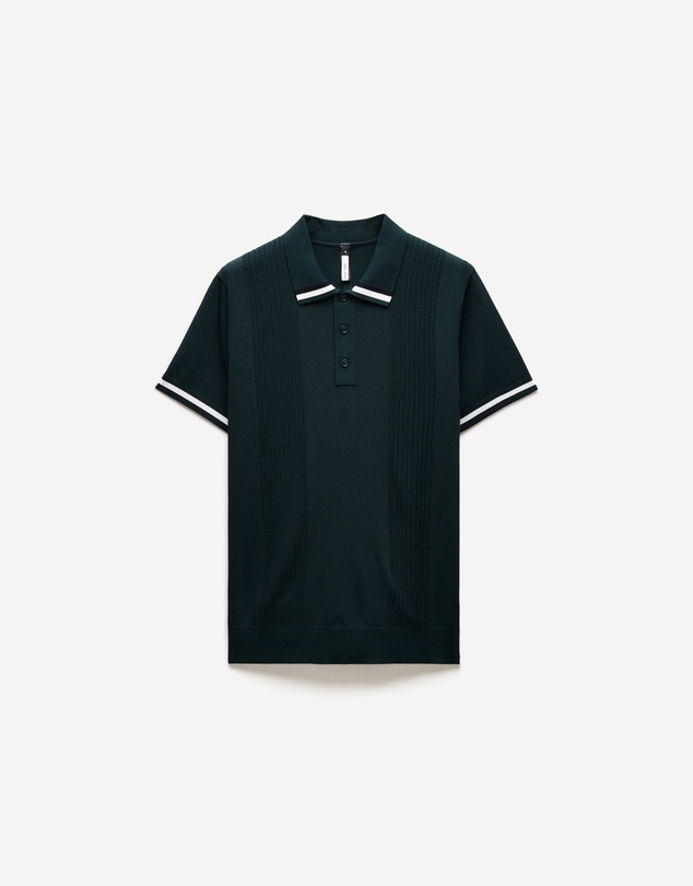 Calibre - Tech Stripe Collar Polo Bottle Green