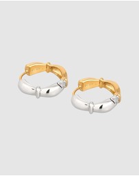 Elli Jewelry - Earrings Hoops Bicolor 925 Sterling Silver