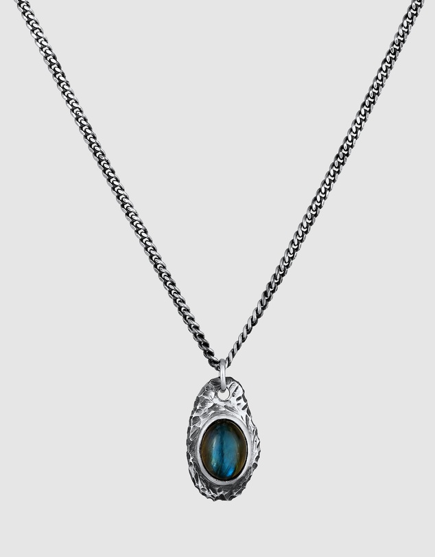 Kuzzoi - ICONIC EXCLUSIVE - Labradorite Pendant Necklace in 925 Sterling Silver