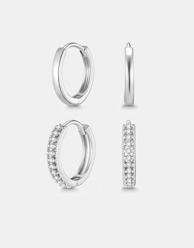Mestige - Imogen Petite Hoops - Silver Plated