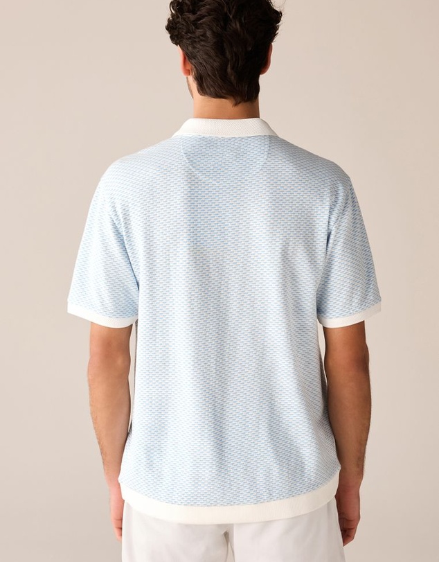 NEXT - Cuban Collar Textured Short Sleeve Polo Shirt