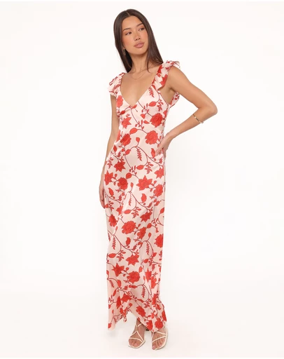 Petal & Pup - Enala Maxi Dress - Red Floral