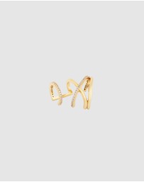 Wanderlust + Co - Multi Pave Gold Ear Cuff