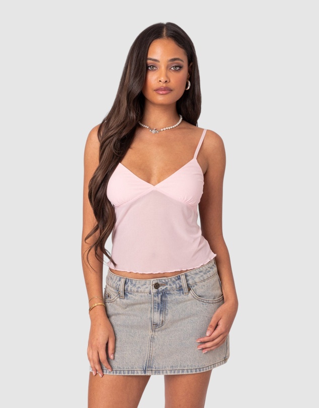 EDIKTED - Serafina Sheer Mesh Tank Top