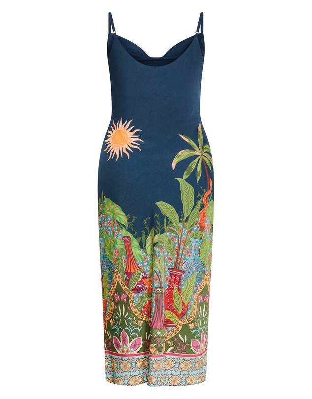 City Chic - Sadie Paradise Print Slip Dress