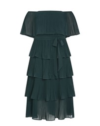 City Chic - Plus size DRESS NIGHT GARDEN - Green Teal