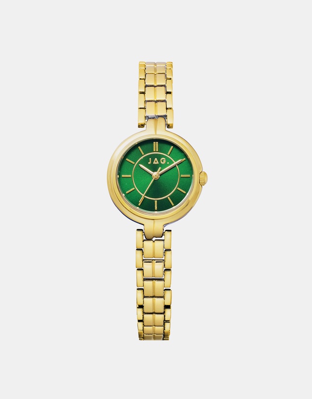 Jag - Kelly Womens Green Dial 27mm Gold Watch