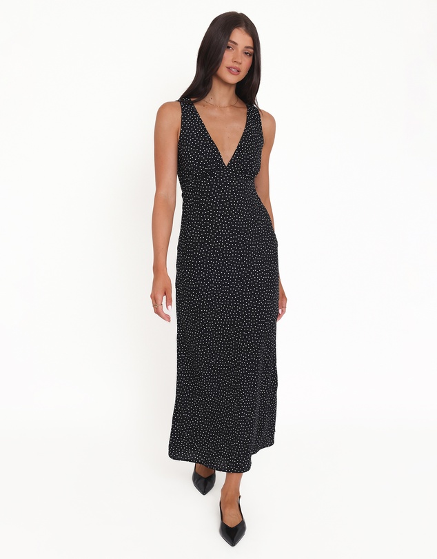 Petal & Pup - Mirae Maxi Dress - Black Polka Dot
