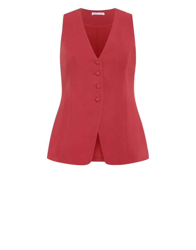 City Chic - Plus Size Tori Vest - sienna