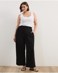 Atmos&Here Curvy - Willow Piping Cotton Twill Pants