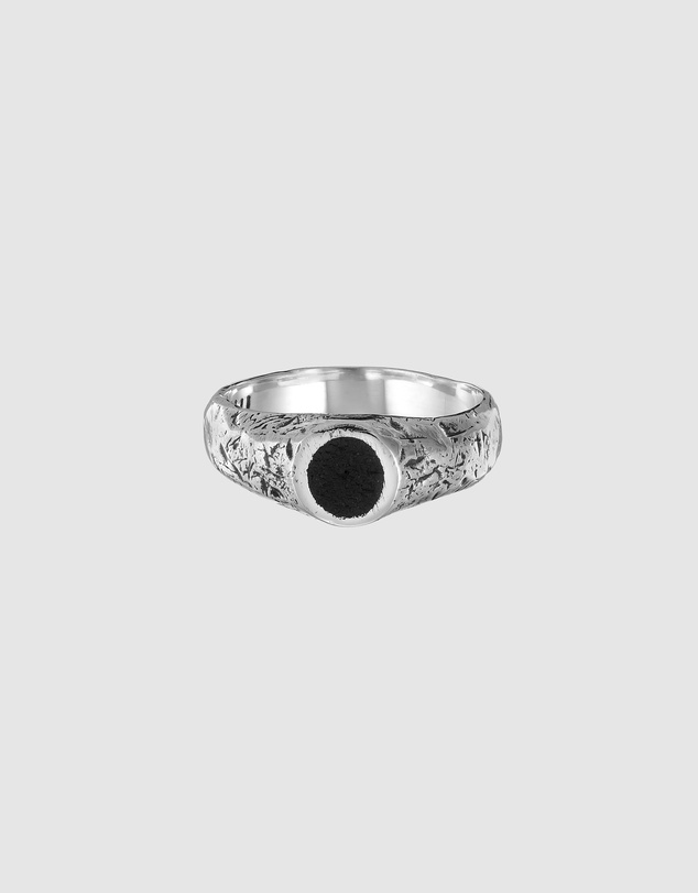 Haze & Glory - ICONIC EXCLUSIVE - Lava Agung Signet Ring in Oxidised 925 Silver