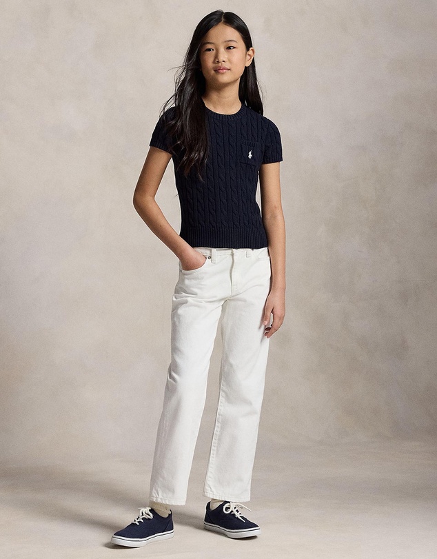 Polo Ralph Lauren - Cable-Knit Cotton Short-Sleeve Sweater