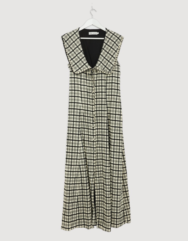 Revibe - Repaired The Fated Adela Check Collared Maxi Dress - AU 16