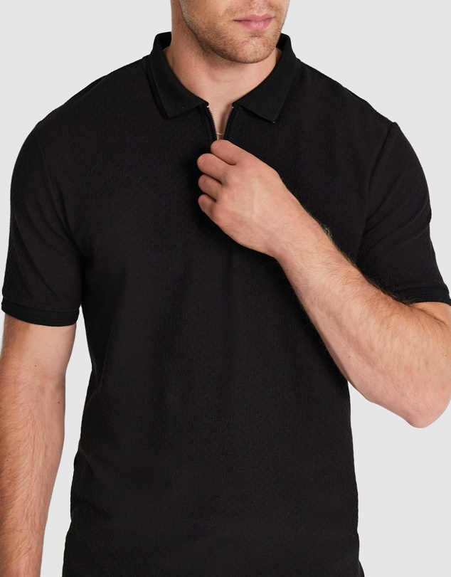 Tarocash - Leni Textured Zip Polo