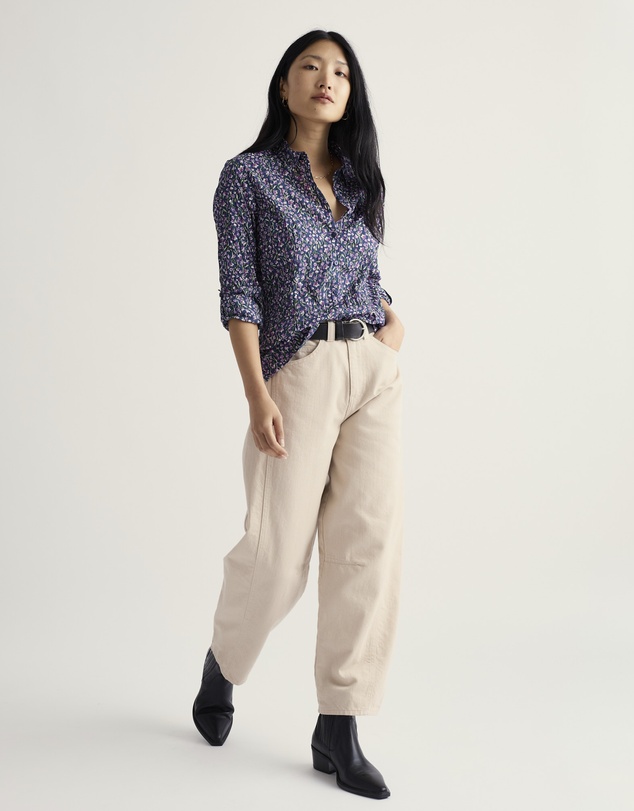 Seasalt - Seasalt Cornwall Purple Larissa Shirt in Crinkled Organic Cotton