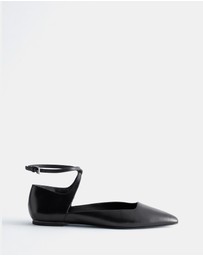 & Other Stories - Leather Cross-Strap Ballet Flats