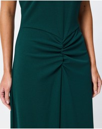 Tussah - Sophia Crew Neck Ruched Detail Midi Dress