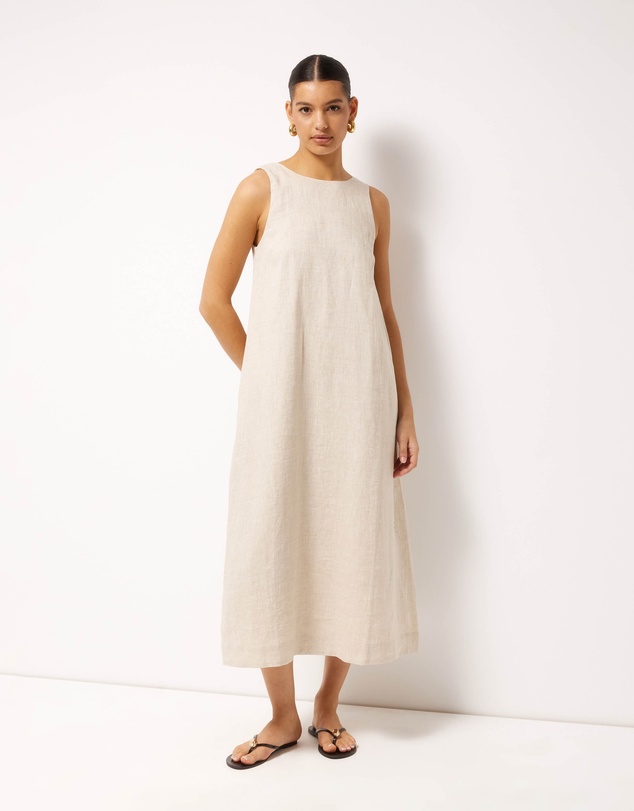 AERE - Maya Linen Relaxed Midi Dress