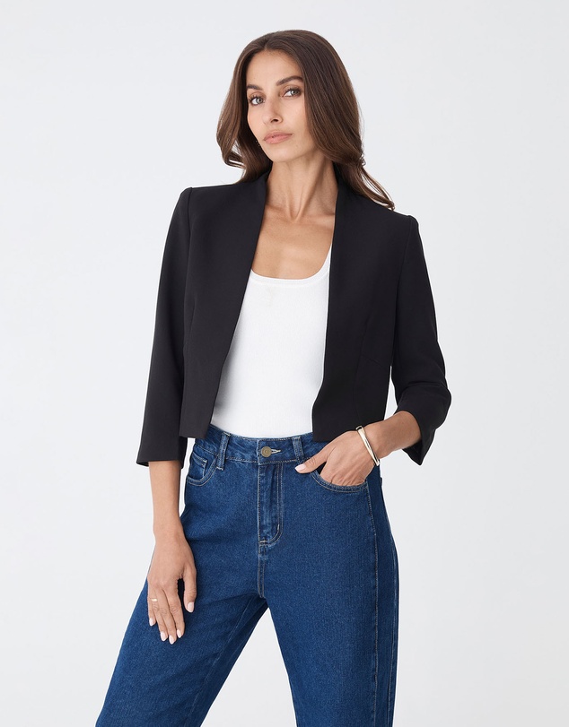 Forcast - Nikki Collarless Crop Jacket