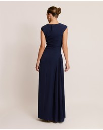 Six Stories - Cap Sleeve Pleated Maxi Dress