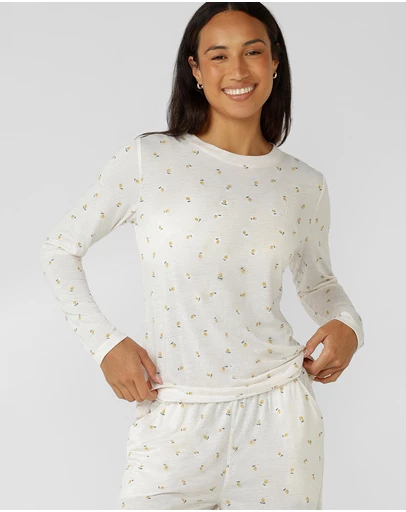 Lorna Jane - Sweet Citrus Long Sleeve Lounge T-Shirt