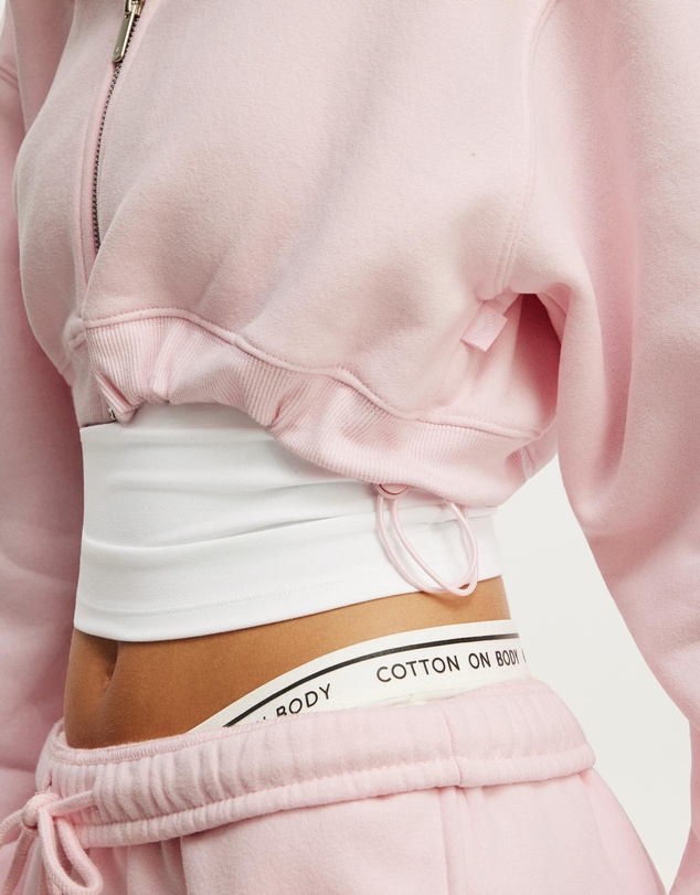 Cotton On Body Active - Plush Micro Cropped Zip Through
