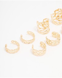 Lovisa - Gold Plated Surgical Steel Roman Leaf Ear Cuff 10-Pack