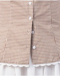 MVN - Gingham Lace Trim Top