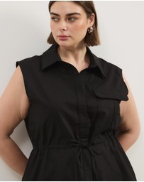 Atmos&Here Curvy - Charlotte Sleeveless Longline Linen Top