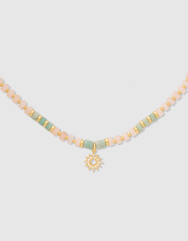 Wanderlust + Co - Sun Hues Beaded Gold Necklace
