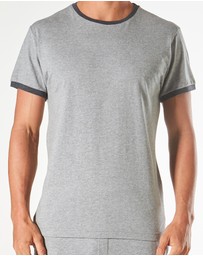 Mitch Dowd - Short Sleeve Contrast Sleep Tee - Grey Marle