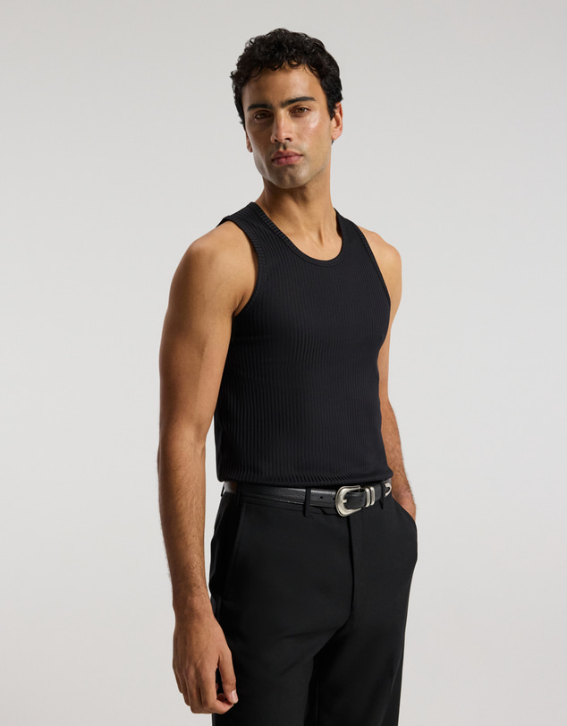 Calibre - Ribbed Cotton Tank Black