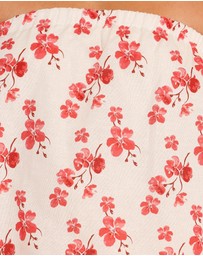 Petal & Pup - Juliana Strapless Playsuit - Red Blossom