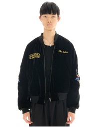 THE TALES - Tokyo Dragon Embroidered Velvet Bomber Jacket