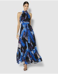 Montique - Gisele Printed Halter Maxi