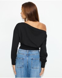 Dazie - Chill Vibes Off Shoulder Jumper