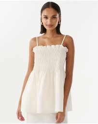 JUSTIN TONG - Ivory Linen Top