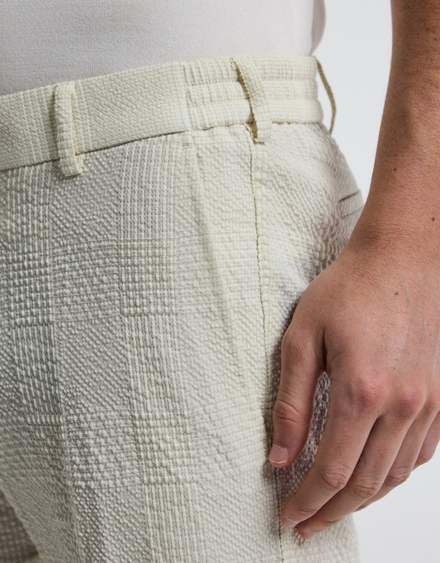 Calibre - Seersucker Check Shorts Stone